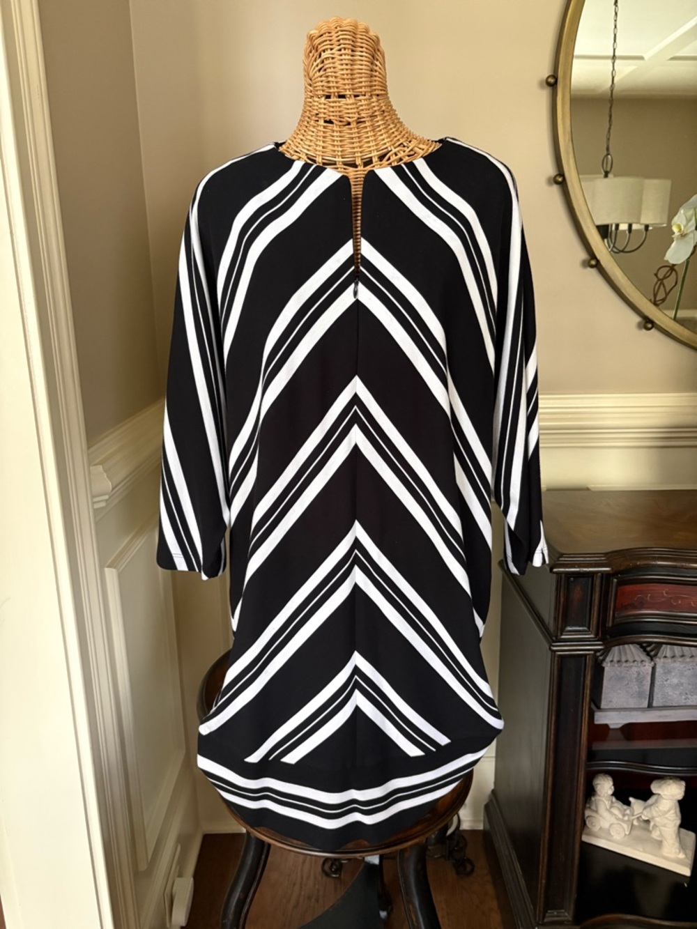Trina Turk Black & White Striped Dress